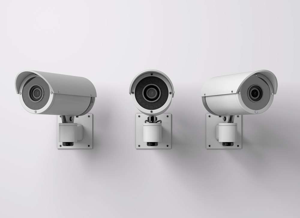 three cctv cameras