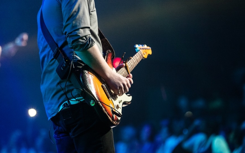 musician performing a gig